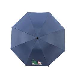 MIEDEON Niedlich Regenschirm mit Cartoon Muster Umbrella UV Schutz Sonnenschirm Niedlich Faltbar Sonnenschirm Praktisch Umbrella (Dunkelblau,10In) von MIEDEON