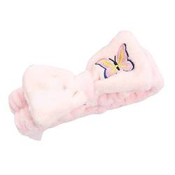 MIEDEON Schmetterling Stirnbänder für Waschen Duschen Haarband Süß Stirnbänder Mädchen Frauen Damen Haarband (Pink,One Size) von MIEDEON