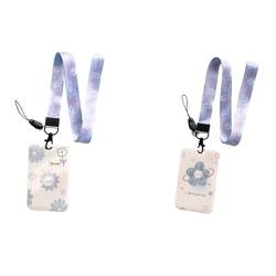 MIEDEON Süß Abdeckung Hülle für Karten Buskarten Id -Karten 2 Pack Niedlich Kartenabdeckung Kinder Hanging Card Cover (Blau B,4.3X2.7In) von MIEDEON