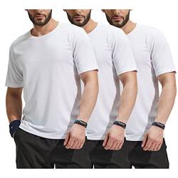 MIER Herren Quick Dry Workout Shirts Feuchtigkeitstransport Laufen Athletic Performance T-Shirts Recyceltes Polyester Top Tee, Weiss/opulenter Garten, XX-Large von MIER