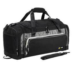 MIER Reisetasche Leicht große Sporttaschen Herren Reisegepäck mit Schuhfach für Reise Gym Wochenend-Workout, 60L(Schwarz) von MIER