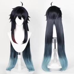 Anime Honkai Star Rai Gradient Cosplay Perücke, Blaue Lange Haare Perücken, Für Halloween Kostüm Party Mit Perücke Cap von MIGUOO