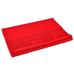 MIJIU Cashmere Schal Fester eleganter langer Schal-super weicher fester 100% reiner Schal für Mann-Frauen wickeln Schal-Schals ein Geschenk (Rot) von MIJIU