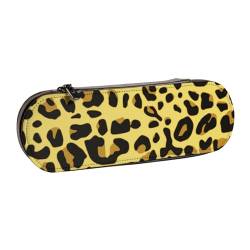 MIJKO Gepard, gelber Leopard, Federmäppchen, PU-Leder, Federmäppchen, großes Fassungsvermögen, Kosmetiktasche von MIJKO