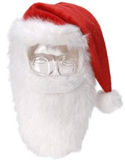 MIJOMA Weihnachtsmütze Nikolausmütze Santamütze mit Plüsch-Fellrand, ideal für Weihnachtsfeier, kuschelweich, unisex für Erwachsene (Rot mit weißem Bart) von MIJOMA