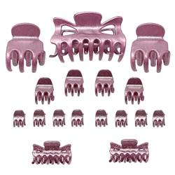 17-tlg Set Haarklauen-Clips Haarklammern Haarspangen (Pink-Glitzer) von MIK funshopping