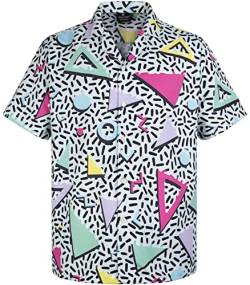 MIKENKO 80er 90er Jahre Retro Hawaiihemd für Männer Lustiges Button-Down-Hemd Groß und Groß Kurzarm Knopfleiste Hemden für Männer Frauen, Retro 80er 90er Jahre Mints 01, XL von MIKENKO