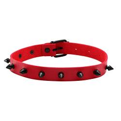 MILAKOO Frauen männer cool Punk Goth PU Leder Kragen Choker Halskette rot von MILAKOO