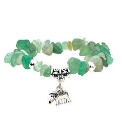 MILAKOO Grünes Aventurin Edelsteine Armband Damen Elefant Armband Damen 7 chakra armband von MILAKOO