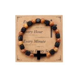 MILAKOO Handmade Holzabstand Stretch Elastische Armreif Armband Yoga Heilung Segen Gebet Manschette von MILAKOO