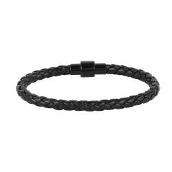 MILAKOO Herren Geflochten Armband PU Lerder Armreif mit Magnetverschluss Geschenk für für Freund Ehemann Papa Bruder Sohn (Inklusive Box) von MILAKOO