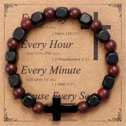 MILAKOO Holzarmband für Frauen Männer Sandelholz Perlen Stretchy Armbänder für Gebet Meditaion von MILAKOO