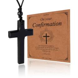 MILAKOO Konfirmation Tag Geschenke für ihn Vintage Retro Holzkreuz Jesus Christliche Halskette für Frauen von MILAKOO