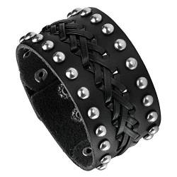 MILAKOO Men Lederarmband Punk Geflochtenen Seil Legierung Armband Armreif Armband von MILAKOO