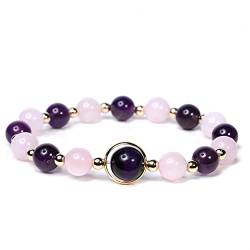 MILAKOO Naturstein Armband Damen heilsteine armband Frauen rosenquarz Armband Amethyst edelstein von MILAKOO