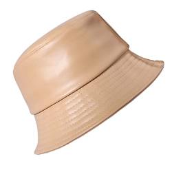 MILAKOO PU Leder Fischerhüte für Damen Bucket hat Eimer Hut für Frauen Regenhut Wasserdicht Khaki von MILAKOO