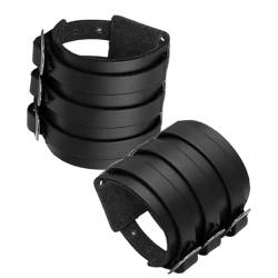 MILAKOO Punk Gothic Herren PU Leder Armband Manschette Armreif schwarz braun Set von MILAKOO