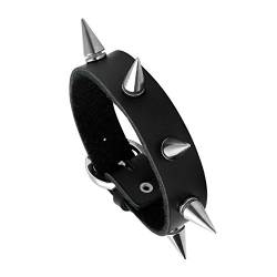 MILAKOO Punk Style PU Leder Armband Armreif mit Nieten Akzent versetzt von MILAKOO