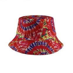 MILAKOO Red Reversible Bucket Hat Canvans Caps für Outdoor-Sonnenschutz Kopfbedeckung für Frauen Männer von MILAKOO