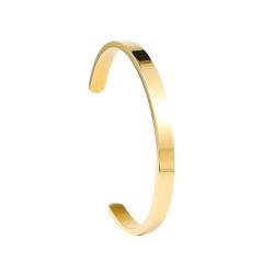 MILAKOO armreif damen gold armband edelstahl gold goldenes armband 6mm goldener armreif Bracelet von MILAKOO