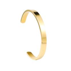 MILAKOO armreif damen gold armband edelstahl gold goldenes armband 8mm goldener armreif Bracelet von MILAKOO