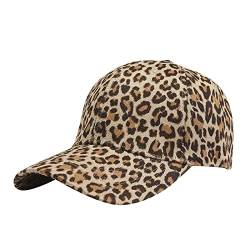 Damen Leoparden Muster Baseball Kappe Cap UV Sonnenhut Coole Mütze Sport Einstellbare Kappe Mütze für Outdoor Aktivitäten Baseballmütze von MILAX