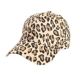 Damen Leoparden Muster Baseball Kappe Cap UV Sonnenhut Coole Mütze Sport Einstellbare Kappe Mütze für Outdoor Aktivitäten Baseballmütze von MILAX