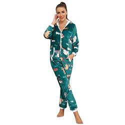 MILAX Women's Jumpsuit Onesie Jumpsuit One Piece Pyjamas Einteiler Pyjamas, Cuddly, Unisex Black Jumpsuit for Winter Weich Bequem Schlafoveralls Hausanzug von MILAX