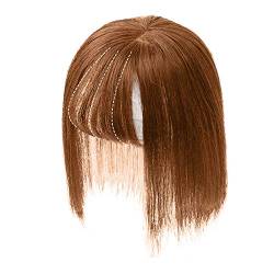 Remy-Echthaar-Haarteile mit Luftknall, zum Anklippen, für Damen Glattes Remy-Echthaar-Haarteil mit Seidenbasis für Frauen, Clip-in-Haarteile von MILAX