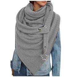 Schal Winter Damen Elegant Klassischer Warme Schal Mit Mit Knopf Herbstschal Warm Winterschal Mode Damenschal Weiches Dreieckstuch Dreiecksschal Mit Strickmütze Herbst Winter Geschenk Für Frauen von MILAX