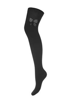 MILENA Überkniestrümpfe mit schwarzer Schleife Sinnliche Socken für jeden Anlass, mehrere Farben, warm und modisch, tolles Geschenk für Frauen jeden Alters und Stils, Schwarz 1 von MILENA PEŁNA SWOBODA RUCHU