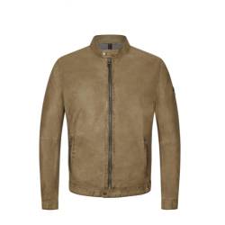 MILESTONE Herren Lederjacke Braun/Beige 58 von MILESTONE