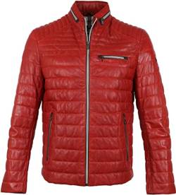 MILESTONE Terenz Herren Lederjacke leicht wattiert (50, Rot) von MILESTONE