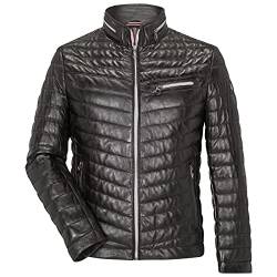 Milestone Herren Steppjacke aus Lammleder (48, Schwarz) von MILESTONE