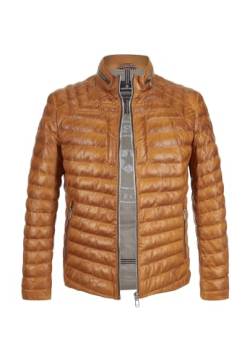 Milestone MILESTONE gesteppte Herren Lederjacke aus Lammleder (DE/NL/SE/PL, Numerisch, 54, Regular, Regular, Hell orange) von MILESTONE