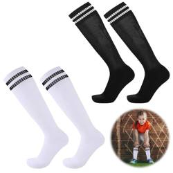 MILIAFLICK Fußballsocken Kinder 2 Paar Fußball Socken Lang Kinder Unisex Kinder Sportsocken Fußballstutzen Stutzenstrumpf Kniestrümpfe Kinder Sportsocken Trainingssocke Stutzen für Jungen Mädchen von MILIAFLICK