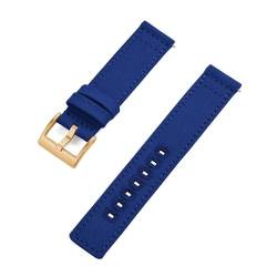 MILNBJK Jeniko 20mm 22mm Nylon Canvas Armband Männer Frauen Wasserdicht Armband Gürtel Kompatibel Mit Omega For Uhr Strap (Color : Blue Gold, Size : 20mm) von MILNBJK