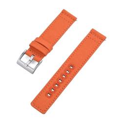 MILNBJK Jeniko 20mm 22mm Nylon Canvas Handgelenk Band Männer Frauen Wasserdichte Armband Gürtel For Omega Uhr Strap (Color : Orange Silver, Size : 22mm) von MILNBJK