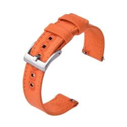 MILNBJK Jeniko Canvas Quick Release Nylon Uhrenarmbänder 20mm 22mm Ersatz-Uhrenarmband for Männer Frauen (Color : Orange1, Size : 22mm) von MILNBJK