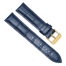MILNBJK Jeniko Echtes Leder Uhrenarmbänder 16mm 18mm 20mm 22mm 24mm Uhrenarmband Armband Stahl Dornschließe Handgelenk Gürtel Armband (Color : Blue-G, Size : 12mm) von MILNBJK