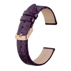 MILNBJK Jeniko Echtes Leder-Uhrenarmband For Damen Und Herren, 8 Mm, 10 Mm, 12 Mm, 14 Mm, 16 Mm, 18 Mm, 19 Mm, 20 Mm, Ersatzarmband, Edelstahl-Schnalle (Color : Purple-Rosegold, Size : 18mm) von MILNBJK