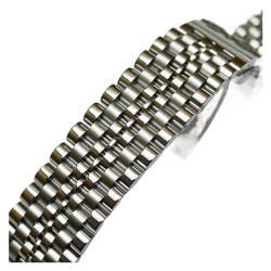 MILNBJK Jeniko Edelstahl-Armband, 18 Mm, 20 Mm, 22 Mm, 24 Mm Breit, Uhrenarmband, Metallarmband, Ersatzarmband (Color : Silver, Size : 18mm) von MILNBJK