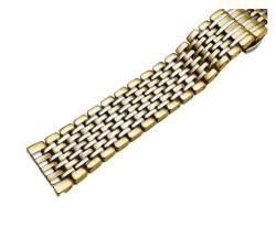 MILNBJK Jeniko Edelstahl-Uhrenarmband, 18 Mm, 20 Mm, 22 Mm, Silber, Gold, Poliert, For Herren, Luxuriöses Ersatz-Armband Aus Metall, Kompatibel Mit Tissot (Color : Silver Gold, Size : 18mm) von MILNBJK