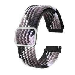 MILNBJK Jeniko Herren-Uhrenarmbänder Aus Nylon, Verstellbar, Geflochtene Schlaufenbänder, 18 Mm, 19 Mm, 20 Mm, 22 Mm, Schnellverschluss-Sportuhrenarmband (Color : Gradient Black-A, Size : 18mm) von MILNBJK