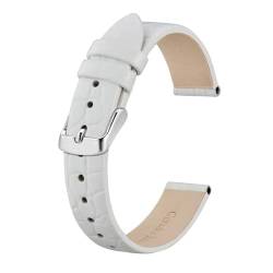 MILNBJK Jeniko Neue Frauen Echtes Leder Uhrenarmbänder 8mm 10mm 12mm 14mm 16mm 18mm 19mm 20mm Ersatz Band Armband Dame Watchban (Color : White, Size : 10mm) von MILNBJK