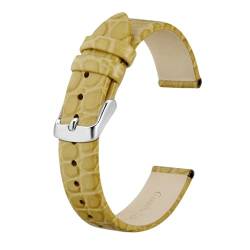 MILNBJK Jeniko Neue Frauen Echtes Leder Uhrenarmbänder 8mm 10mm 12mm 14mm 16mm 18mm 19mm 20mm Ersatz Band Armband Dame Watchban (Color : Yellow, Size : 10mm) von MILNBJK