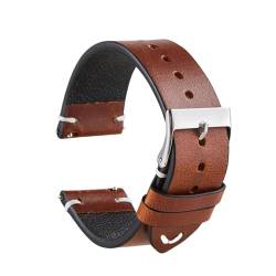 MILNBJK Jeniko Neues High-End-Lederarmband, 18 mm, 20 mm, 22 mm, Schwarz, Braun, Rot, Rindsleder-Uhrenarmband, Schnellverschluss, Uhrenzubehör, Mode (Color : 5, Size : 20mm) von MILNBJK