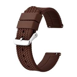 MILNBJK Jeniko Neues Silikon-Uhrenarmband, 18 Mm, 20 Mm, 22 Mm, Uhrenarmband For Männer Und Frauen, Ersatzband, Wasserdichtes Schnellverschluss-Uhrenarmband (Color : Brown, Size : 22mm) von MILNBJK