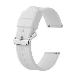 MILNBJK Jeniko Neues Silikon-Uhrenarmband, 18 Mm, 20 Mm, 22 Mm, Uhrenarmband For Männer Und Frauen, Ersatzband, Wasserdichtes Schnellverschluss-Uhrenarmband (Color : White, Size : 22mm) von MILNBJK