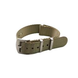 MILNBJK Jeniko Nylon-Uhrenarmband For Kompatibel Mit Omega, Kompatibel Mit Rolex, Kompatibel Mit Mido, Wasserdicht, Schweißfest, 20 Mm, 22 Mm Sicherheitsgurt-Uhrenarmband (Color : Khaki, Size : 20mm) von MILNBJK